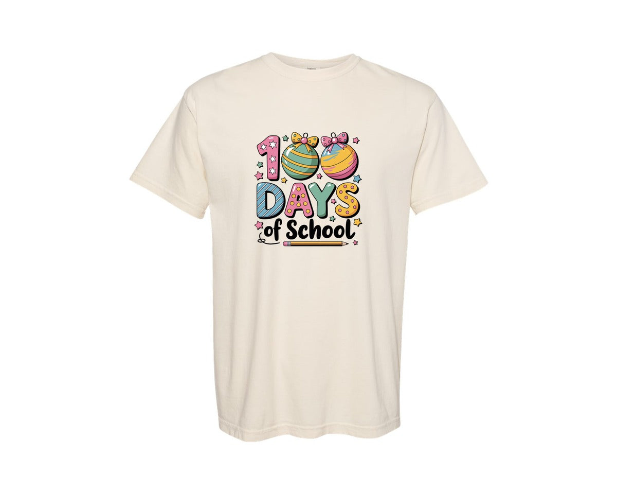 brand:Comfort Colors|color:Ivory|100 Days Of School Design 17 Graphic T-Shirt