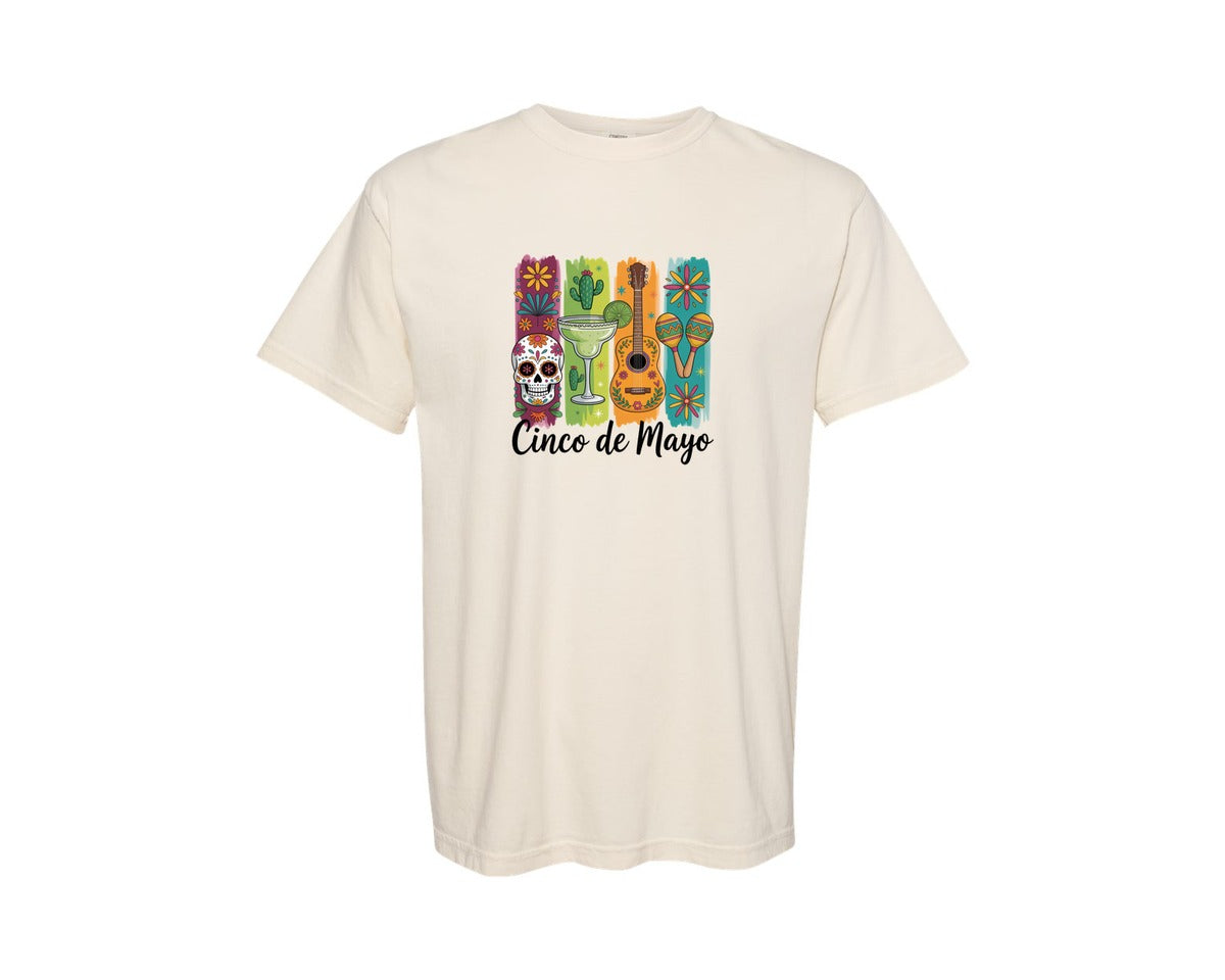 brand:Comfort Colors|color:Ivory|Cinco De Mayo Mexican Fiesta 2 Graphic T-Shirt