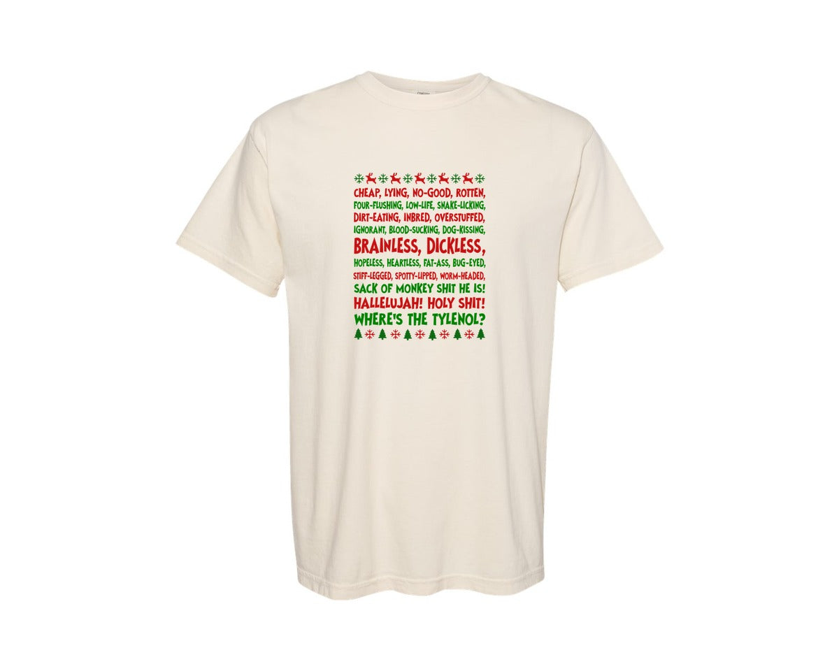 brand:Comfort Colors|color:Ivory|Family Christmas Front Back Graphic T-Shirt