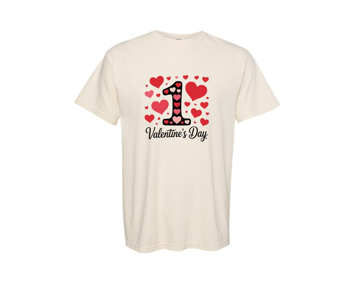 brand:Comfort Colors|color:Ivory|Valentines Heart Coquette Valentine Graphic T-Shirt