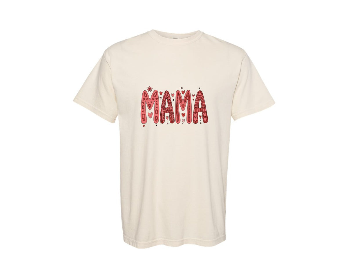 brand:Comfort Colors|color:Ivory|Mama Valentines Mama 2 Graphic T-Shirt