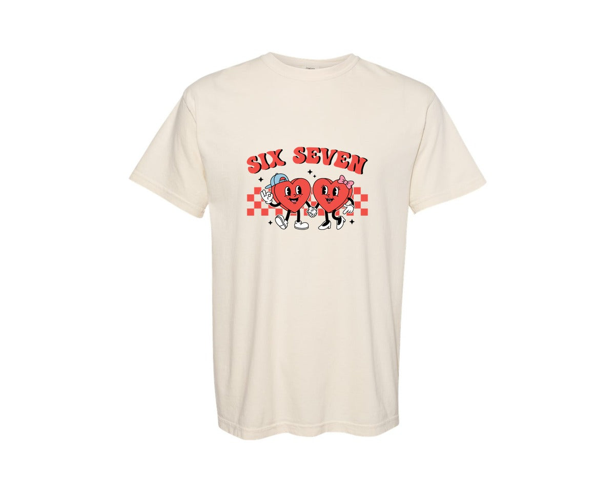 brand:Comfort Colors|color:Ivory|Six Seven Valentine Couple Boy And Girl Graphic T-Shirt