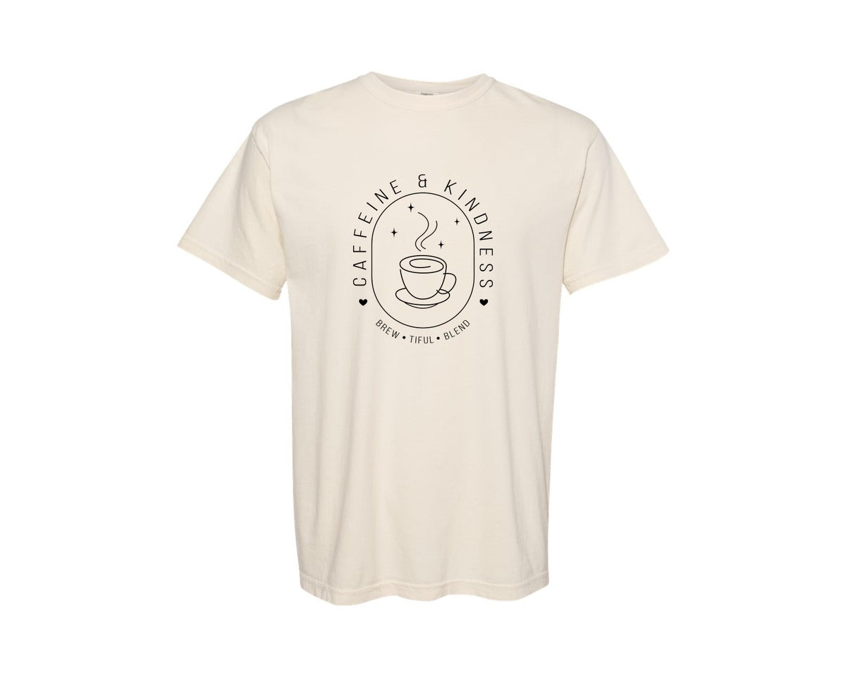 brand:Comfort Colors|color:Ivory|Coffee Kindness Teacher Graphic T-Shirt