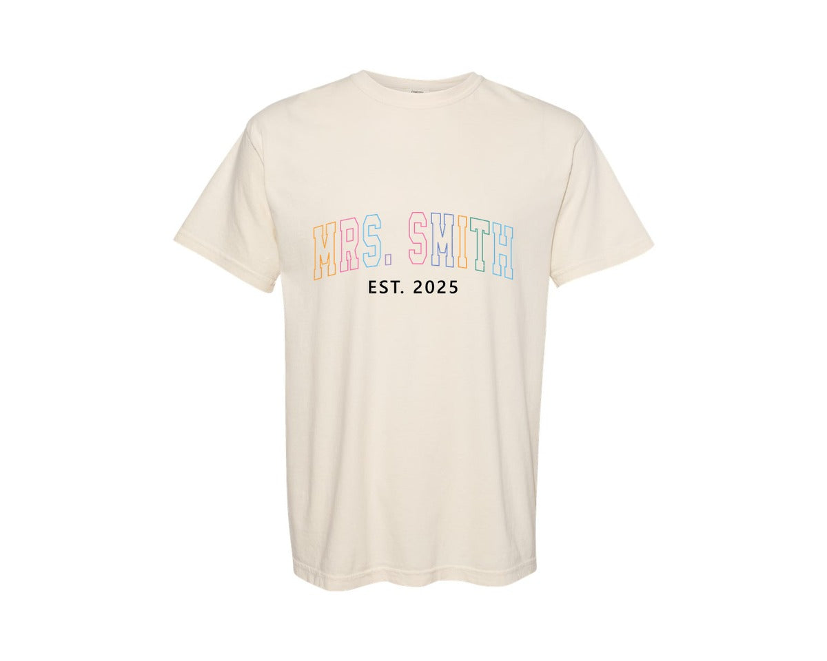 brand:Comfort Colors|color:Ivory|Future Mrs Smith Engagement Graphic T-Shirt