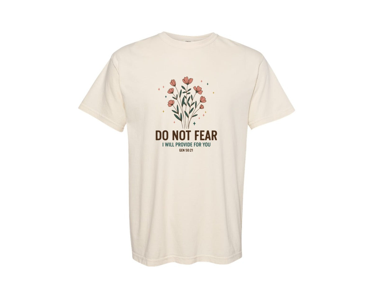 brand:Comfort Colors|color:Ivory|Do Not Fear I Will Provide For You Graphic T-Shirt