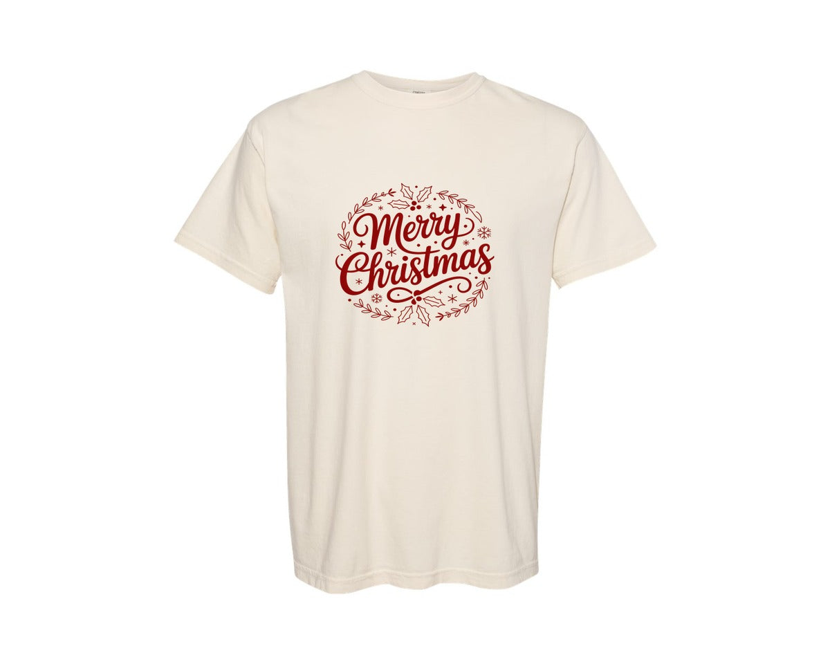 brand:Comfort Colors|color:Ivory|Merry Christmas Christmas T Shirt 2 Graphic T-Shirt