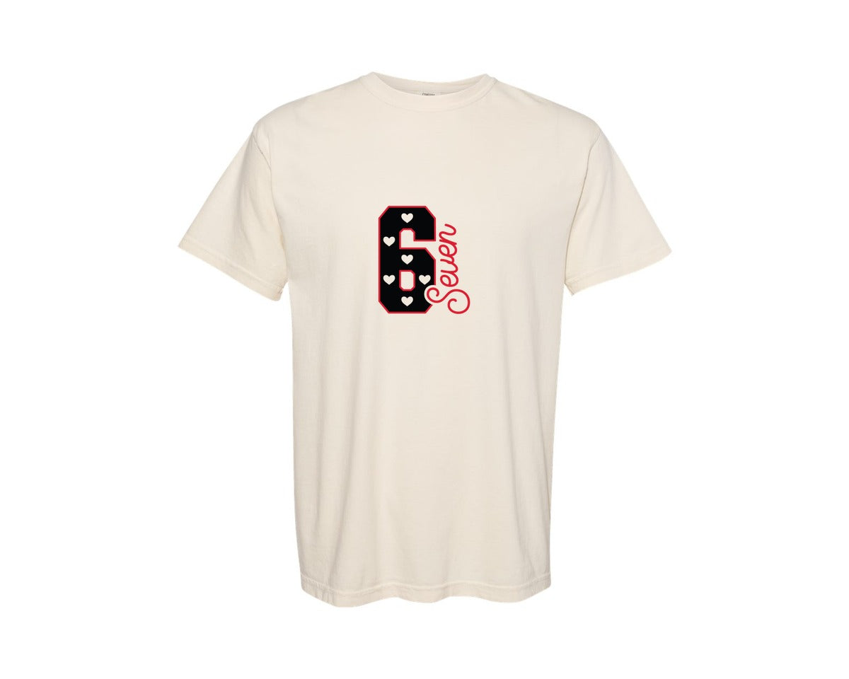 brand:Comfort Colors|color:Ivory|Six Seven Valentines Day Funny 6 7 3 Graphic T-Shirt