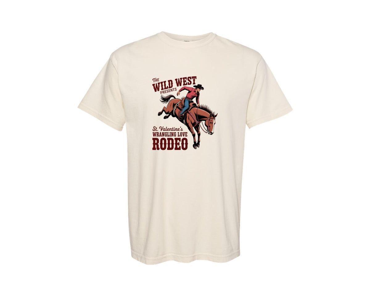 brand:Comfort Colors|color:Ivory|St Valentines Wild West Rodeo Cowboy 2 Graphic T-Shirt