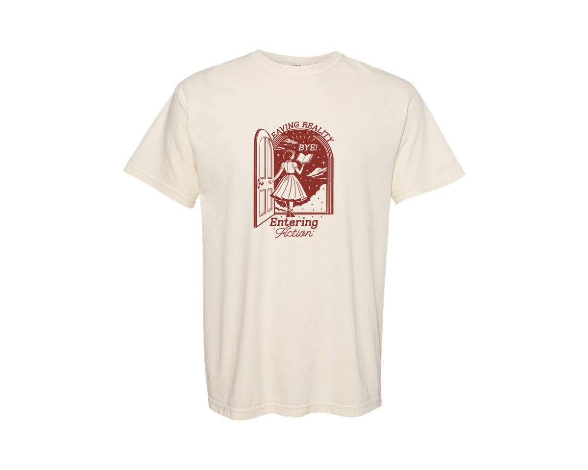 brand:Comfort Colors|color:Ivory|Leaving Reality Entering Fiction 2 Graphic T-Shirt