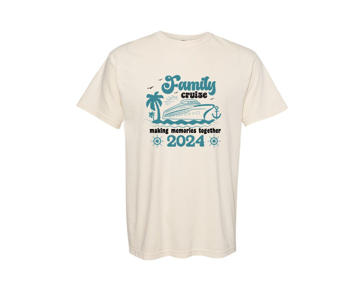 brand:Comfort Colors|color:Ivory|Cruise Family Cruise 2024 Graphic T-Shirt