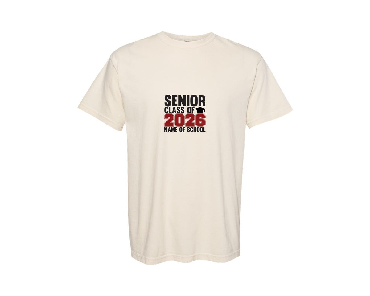 brand:Comfort Colors|color:Ivory|Senior 2026 Class Of 2026 2 Graphic T-Shirt