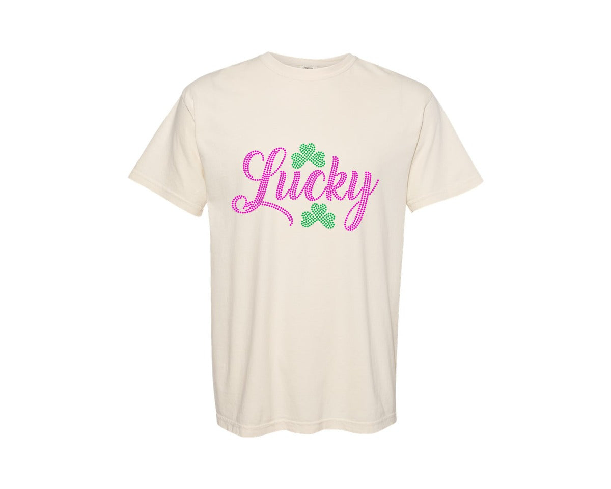 brand:Comfort Colors|color:Ivory|Rhinestone Design 662 Graphic T-Shirt
