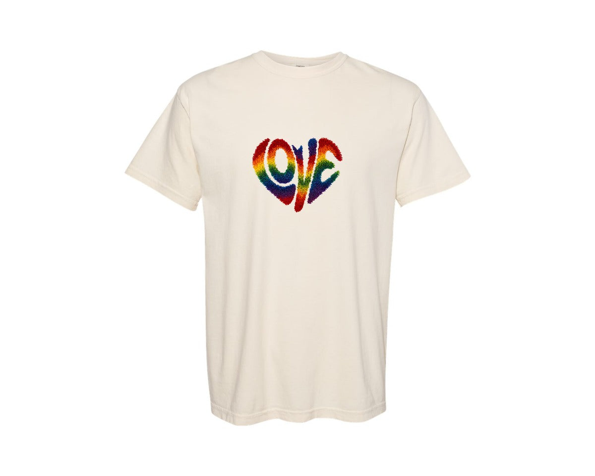 brand:Comfort Colors|color:Ivory|Crochet Yarn Valentine Shirt Design Graphic T-Shirt