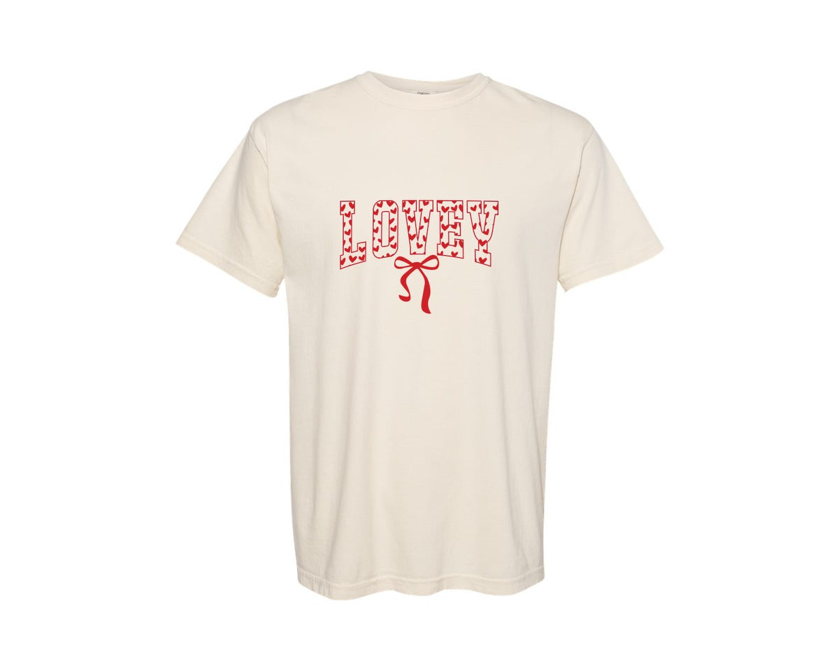 brand:Comfort Colors|color:Ivory|Lovey Heart Valentine Lovey Graphic T-Shirt