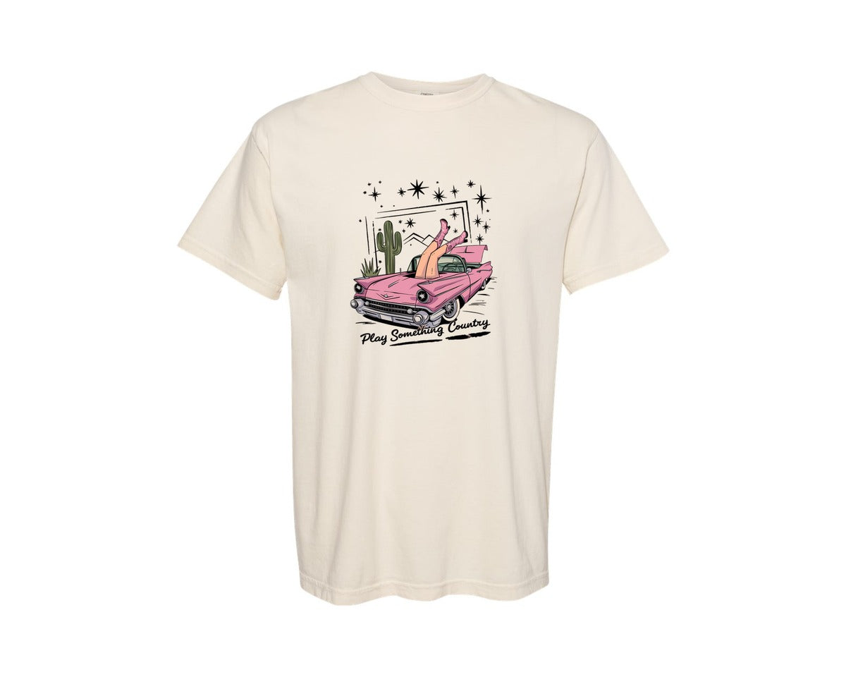 brand:Comfort Colors|color:Ivory|Play Something Country Western 3 Graphic T-Shirt