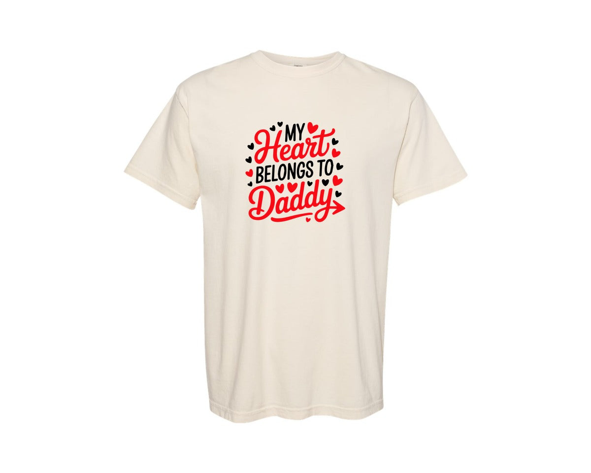 brand:Comfort Colors|color:Ivory|My Heart Belongs To Daddy 4 Graphic T-Shirt