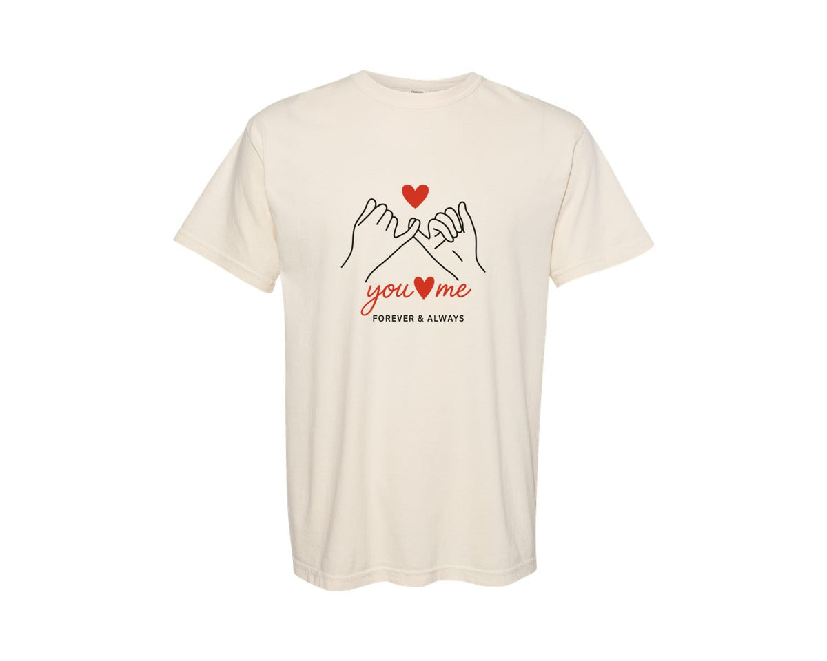 brand:Comfort Colors|color:Ivory|You Me Forever Love Illustration Graphic T-Shirt
