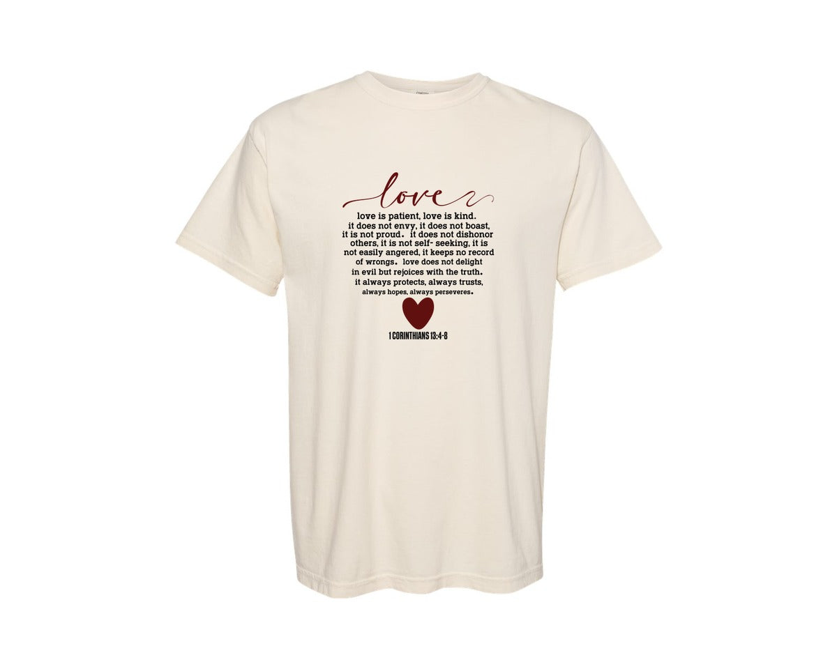 brand:Comfort Colors|color:Ivory|Valentine Heart Christian Valentine Graphic T-Shirt