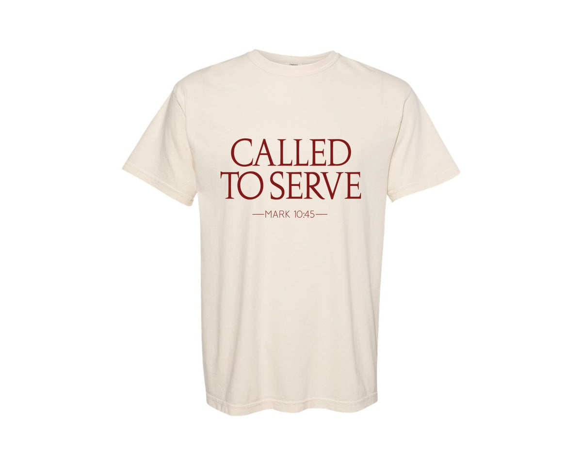 brand:Comfort Colors|color:Ivory|Called To Serve Trendy Christian Shirts Graphic T-Shirt