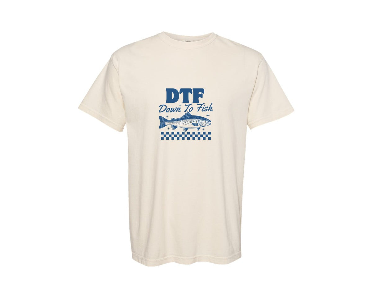 brand:Comfort Colors|color:Ivory|Trendy Summer Dtf Funny Fishing Graphic T-Shirt