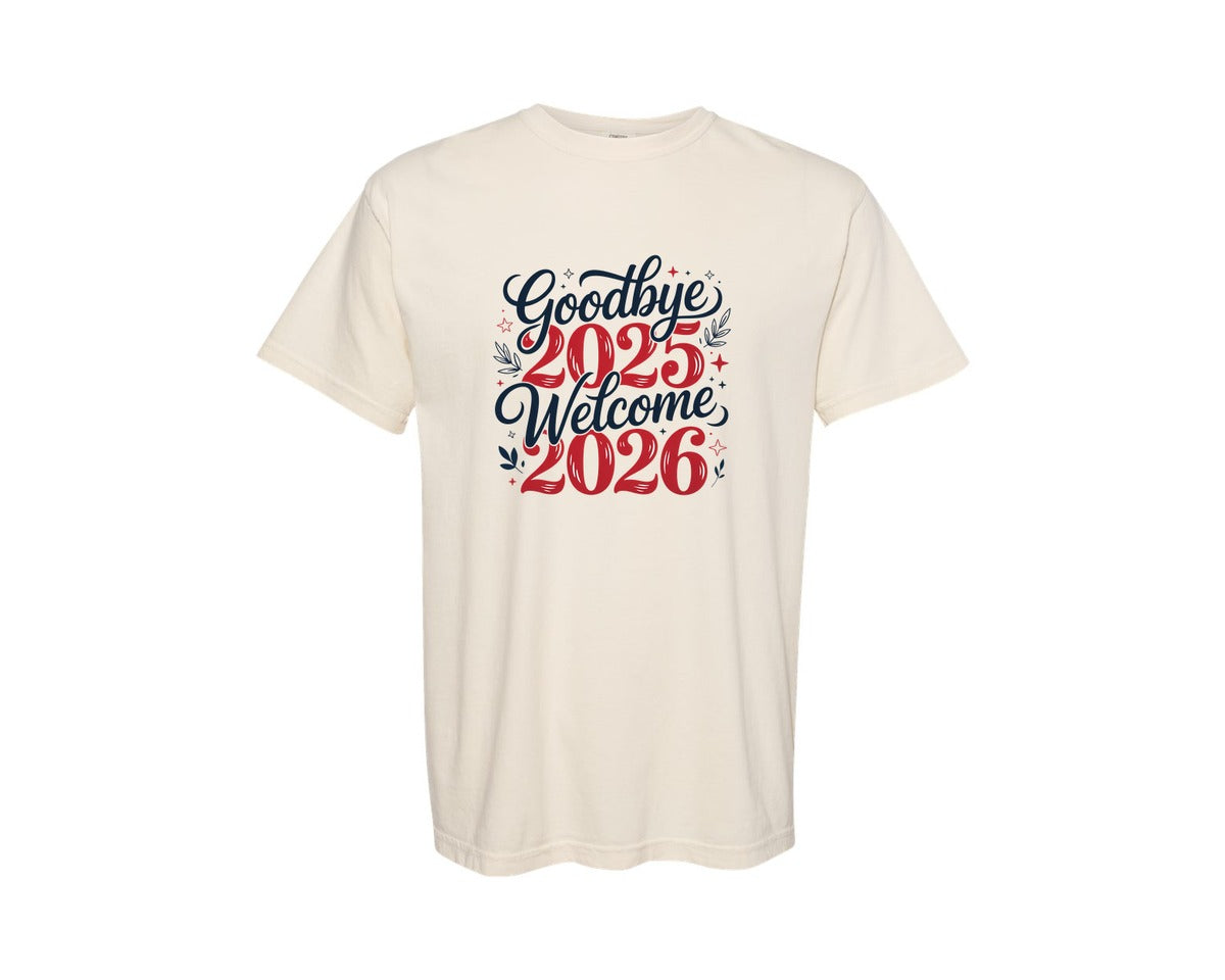brand:Comfort Colors|color:Ivory|Happy New Year 2026 Trendy New Year 10 Graphic T-Shirt