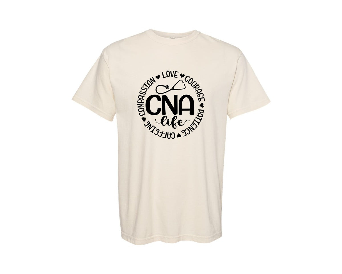 brand:Comfort Colors|color:Ivory|Cna Life Certified Nurse Assistant Graphic T-Shirt