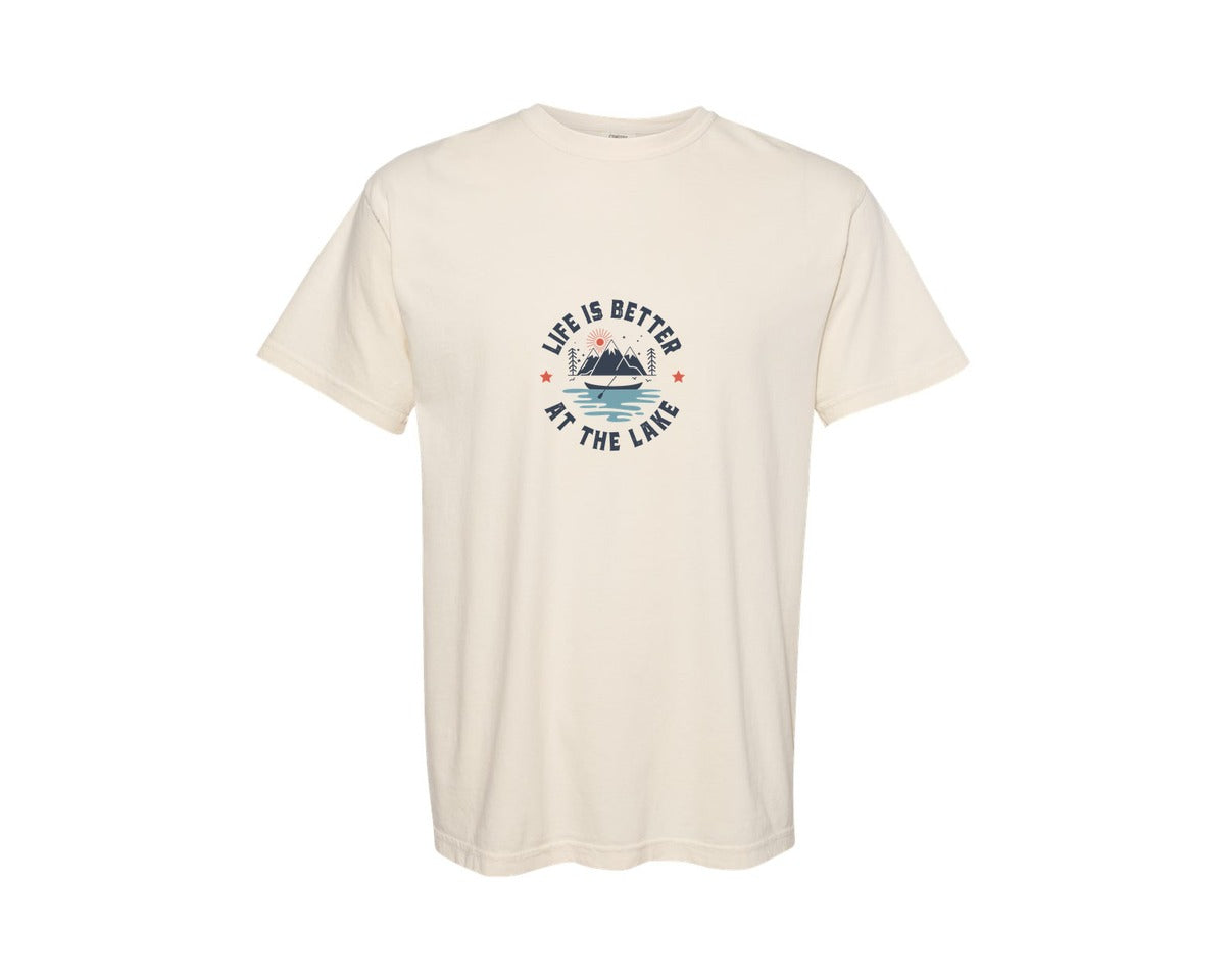 brand:Comfort Colors|color:Ivory|Life Is Better At The Lake Lake 2 Graphic T-Shirt