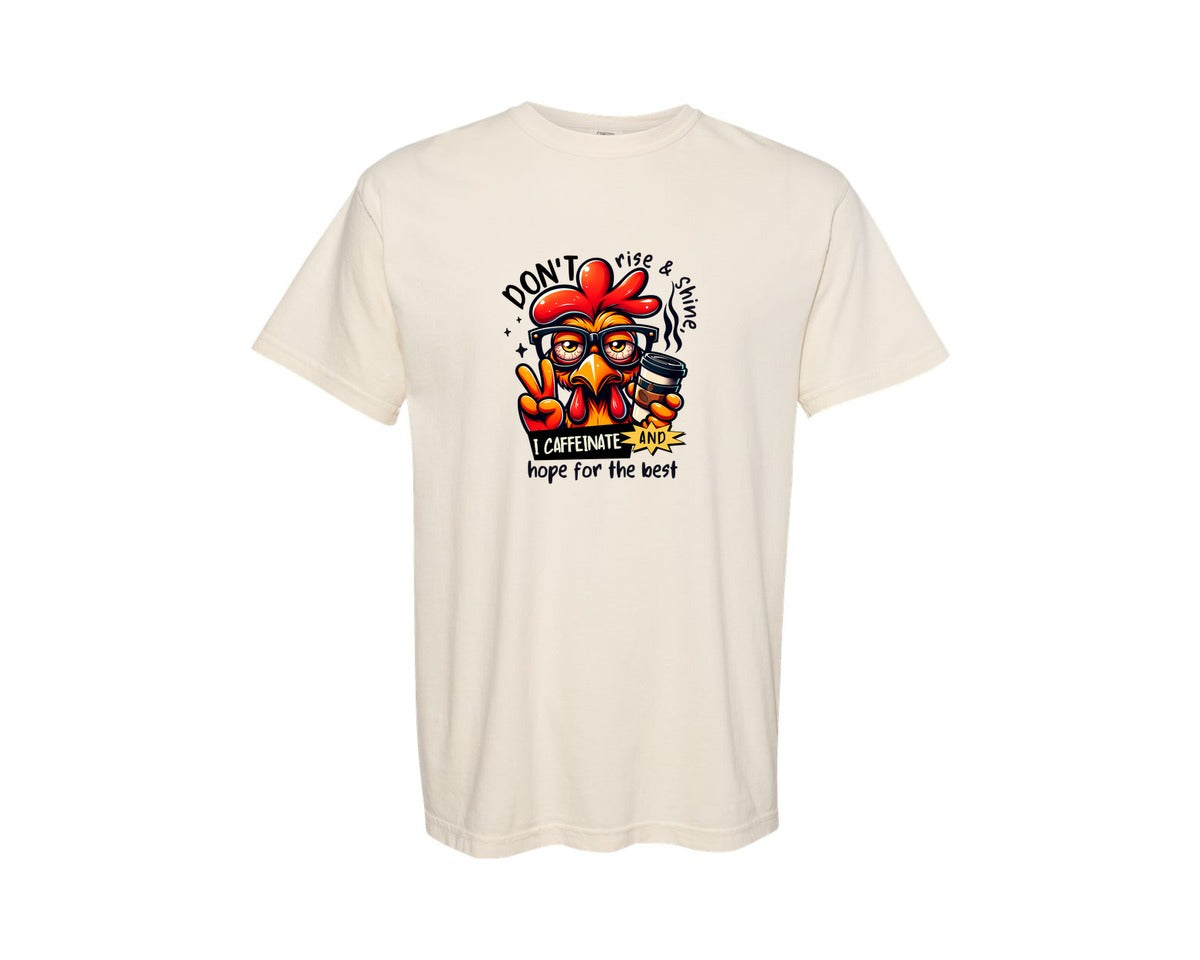 brand:Comfort Colors|color:Ivory|I Dont Rise And Shine Funny Chicken Graphic T-Shirt