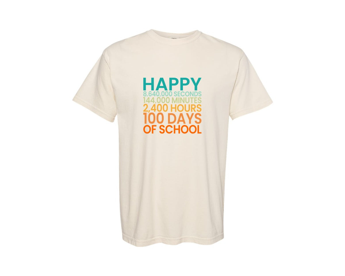 brand:Comfort Colors|color:Ivory|100 Days Of School 247 Graphic T-Shirt