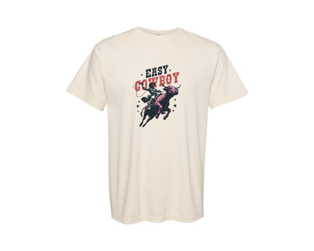 brand:Comfort Colors|color:Ivory|Easy Cowboy Western Rodeo Shirt Graphic T-Shirt