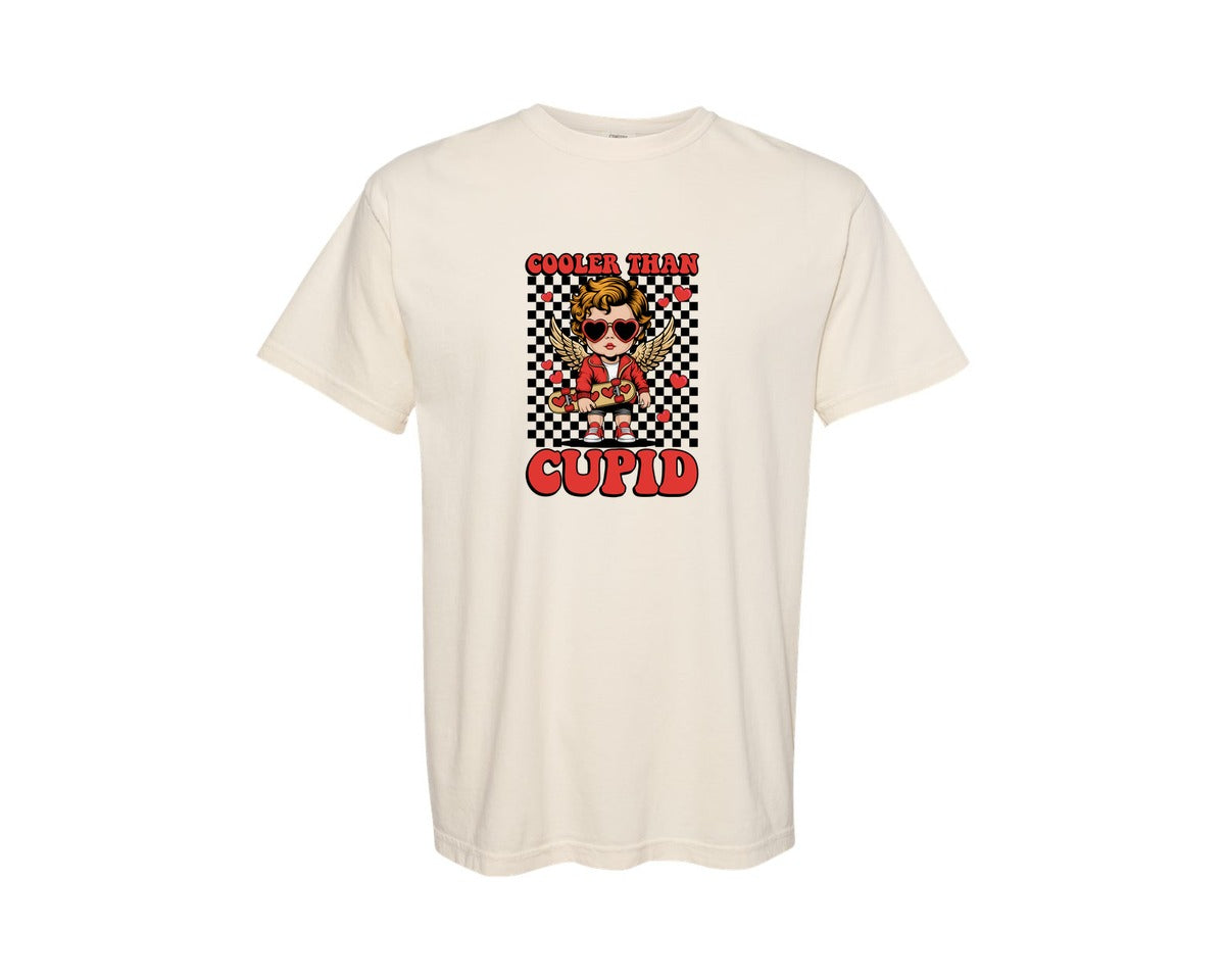 brand:Comfort Colors|color:Ivory|Cooler Than Cupid Boy Valentine Graphic T-Shirt
