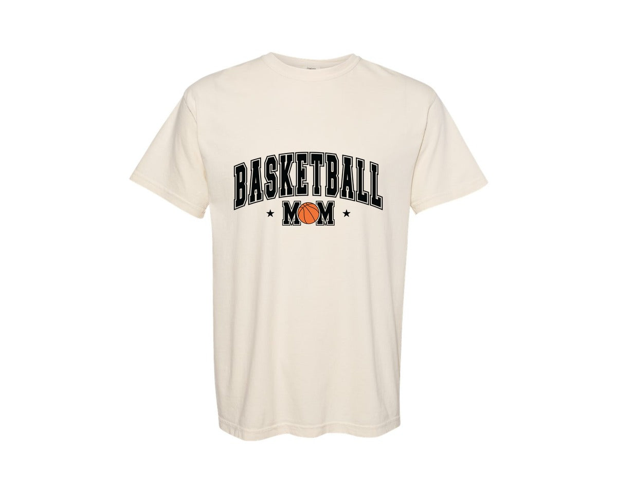 brand:Comfort Colors|color:Ivory|Basketball Mom Basketball Mama 3 Graphic T-Shirt
