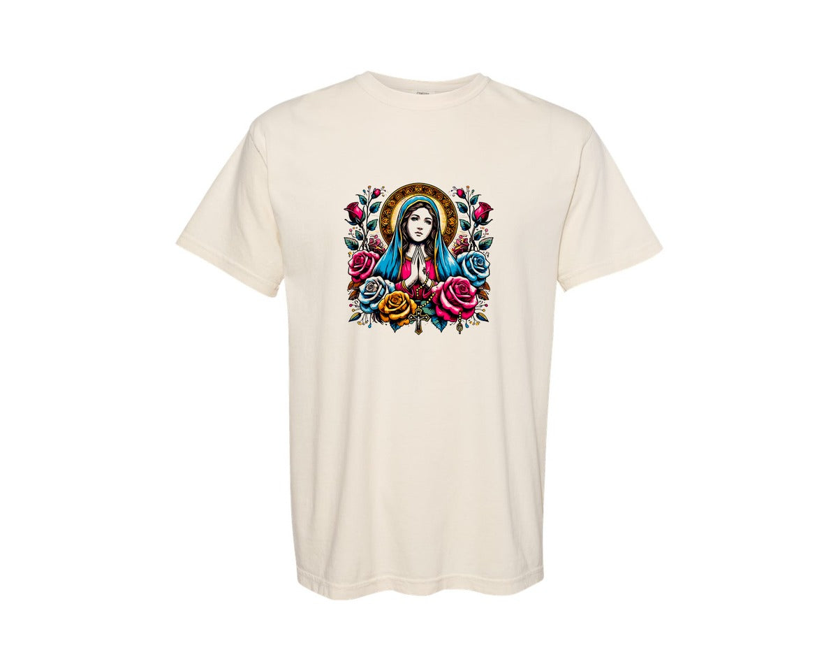 brand:Comfort Colors|color:Ivory|Virgen De Guadalupe Virgencita Graphic T-Shirt