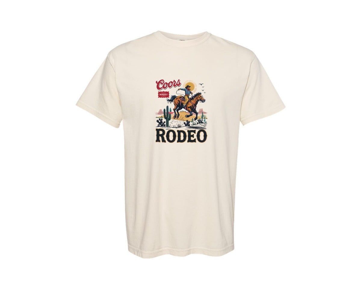brand:Comfort Colors|color:Ivory|Vintage Rodeo Cowboy Western Horse 3 Graphic T-Shirt