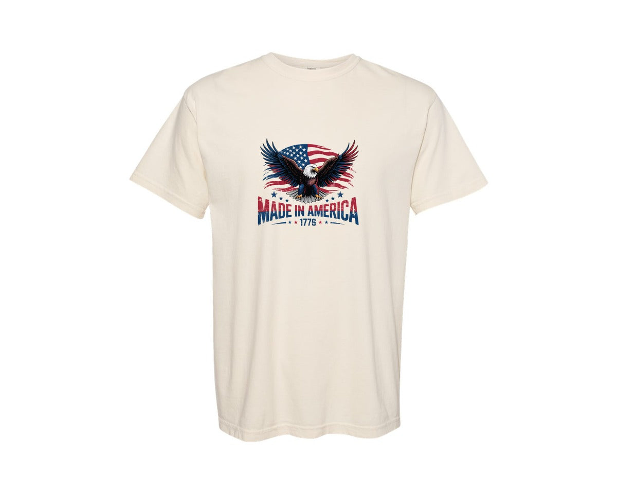 brand:Comfort Colors|color:Ivory|Made In America Eagle 4Th Of July Graphic T-Shirt