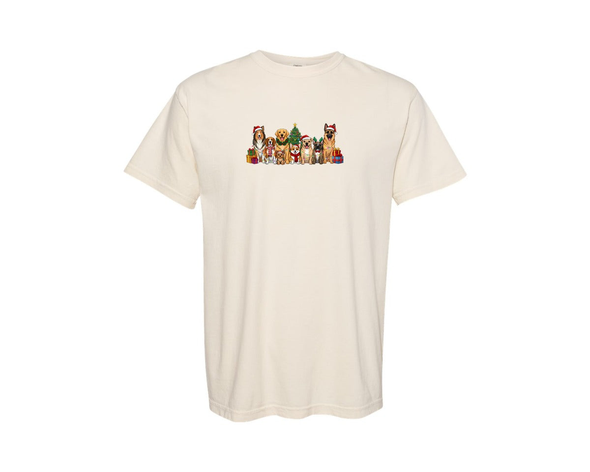brand:Comfort Colors|color:Ivory|Christmas Dogs 6 Graphic T-Shirt