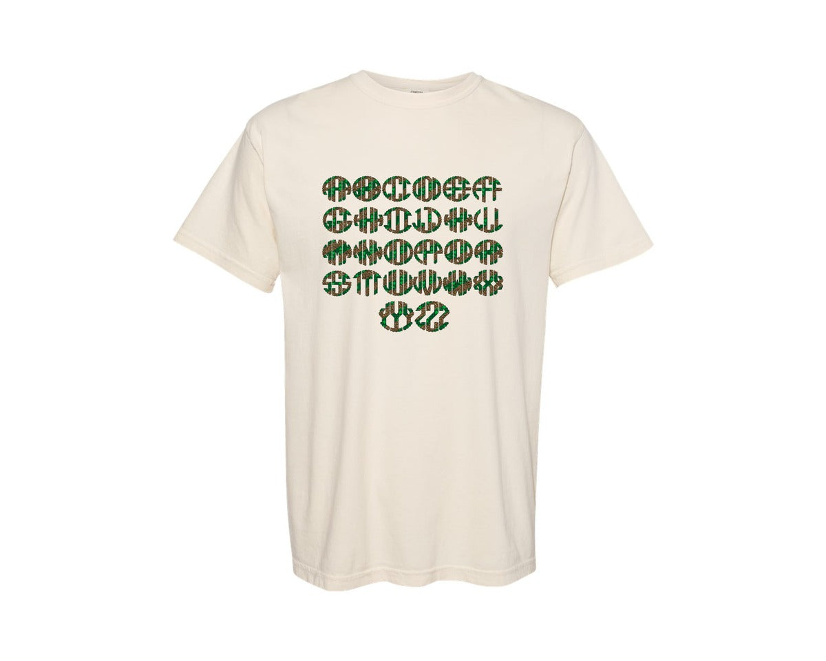 brand:Comfort Colors|color:Ivory|Sharmrock Plaid Leopard Circle Monogram Graphic T-Shirt