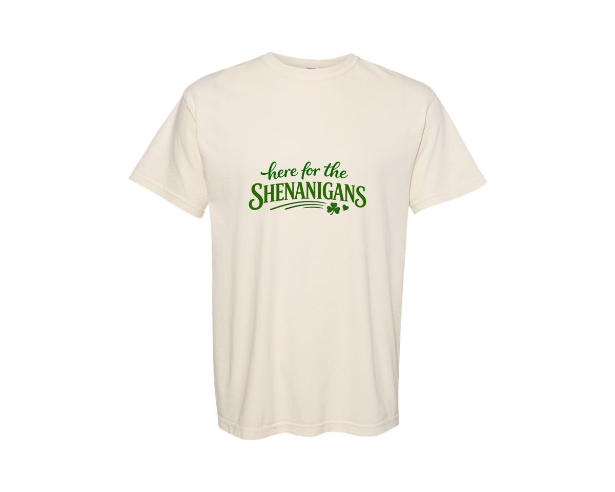 brand:Comfort Colors|color:Ivory|Here For The Shenanigans 4 Graphic T-Shirt