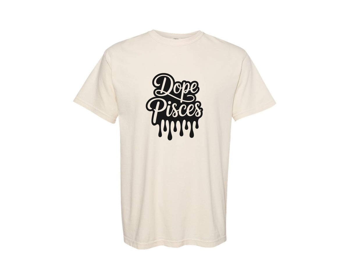 brand:Comfort Colors|color:Ivory|Dope Pisces Pisces File Graphic T-Shirt