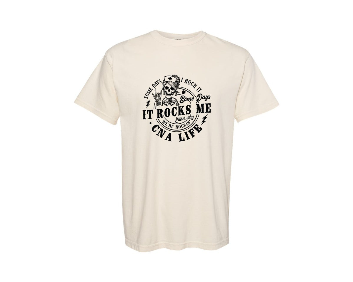 brand:Comfort Colors|color:Ivory|Medical Cna Life Mode Cna Life Graphic T-Shirt