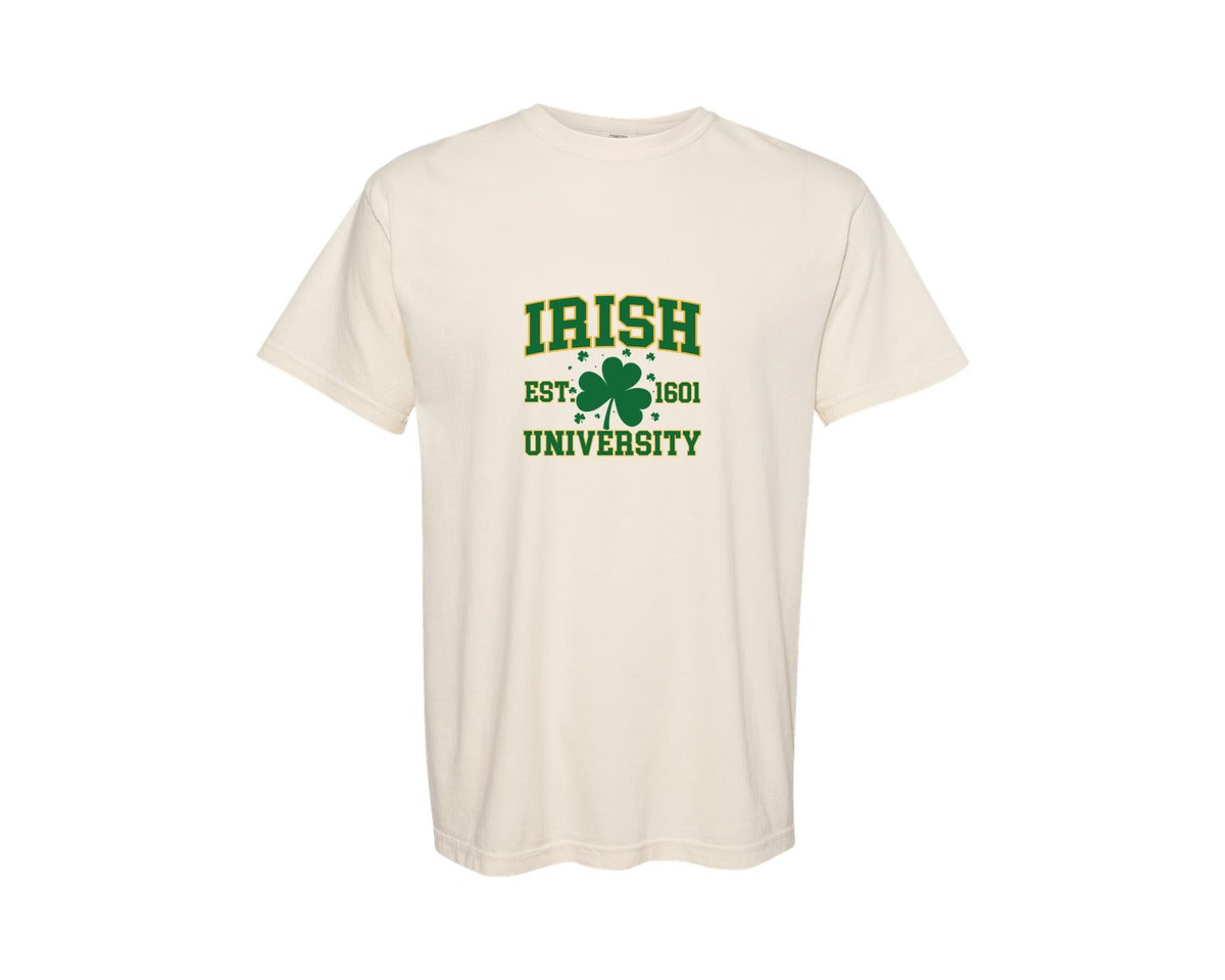 brand:Comfort Colors|color:Ivory|St Patricks Day Irish University Graphic T-Shirt