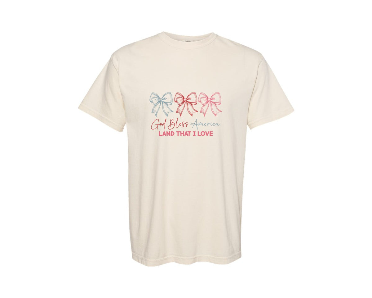 brand:Comfort Colors|color:Ivory|God Bless America Graphic T-Shirt