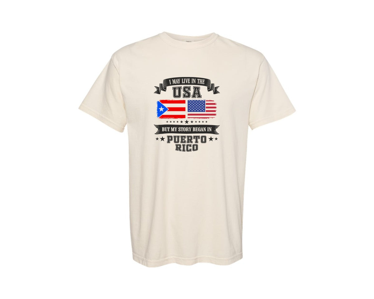 brand:Comfort Colors|color:Ivory|My Story Began In Puerto Rico Graphic T-Shirt