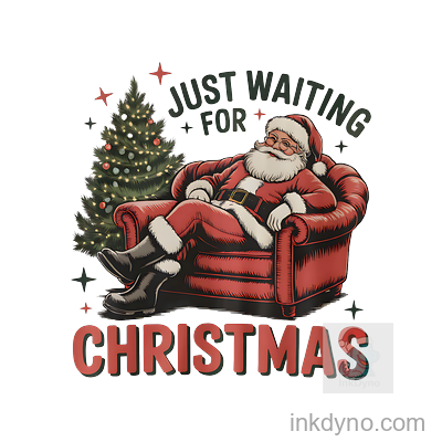 Just Waiting For Christmas Png,Retro Christmas png