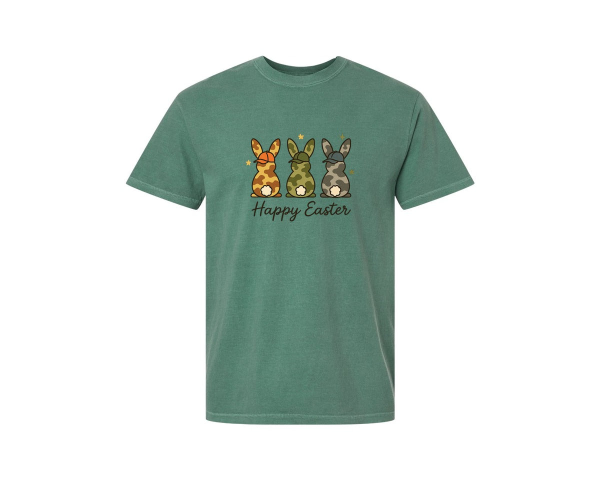 brand:Comfort Colors|color:Light Green|Happy Easter Egg Hunter Bunny 2 Graphic T-Shirt