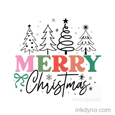 Merry Coquette Bow -01 DTF Transfer – Ready to Press (Christmas)