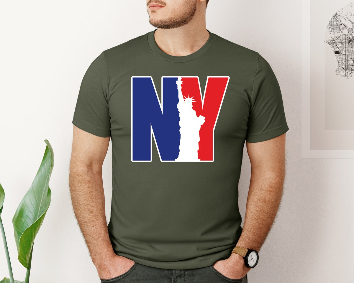 brand:Bella Canvas|color:Military Green|New York 48 Graphic T-Shirt