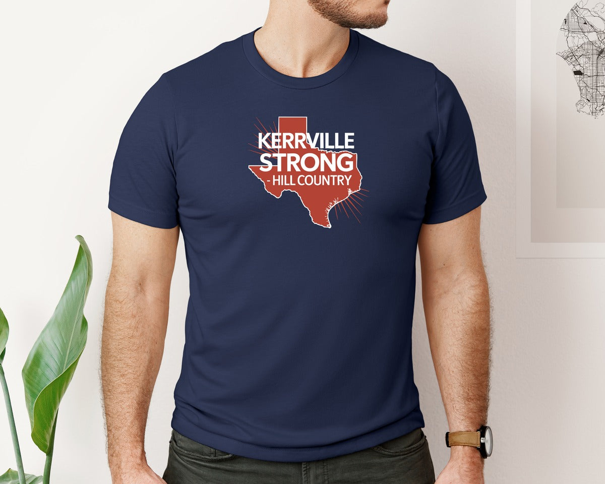 brand:Bella Canvas|color:Navy|Kerrville Strong Hill Country T Shirt Graphic T-Shirt