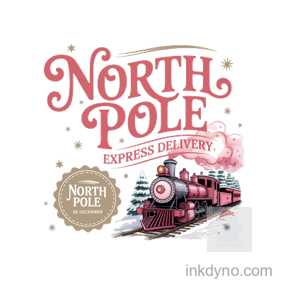 North Pole Express Delivery Pink North Pole Train Santa Sack