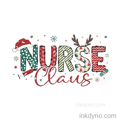 Nurse Claus Christmas DTF Transfer - Ready to Press